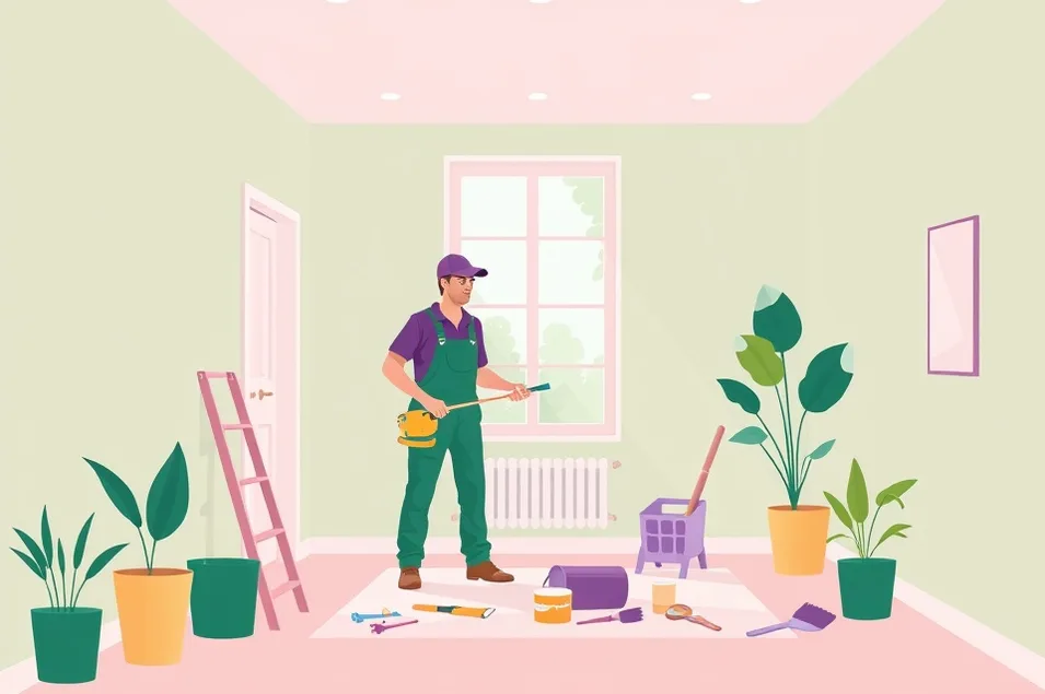 Intérieur rénové après travaux de peinture au Beausset
